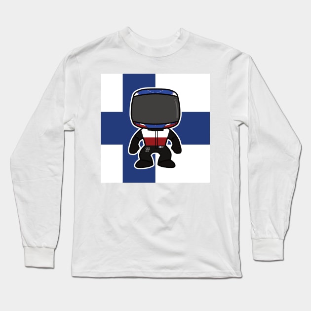 Valtteri Bottas Custom Bobblehead - 2022 Season Flag Edition Long Sleeve T-Shirt by GreazyL